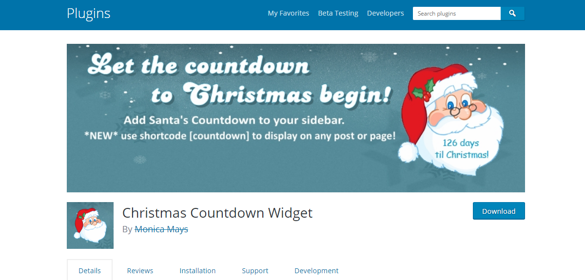christmas countdown widget