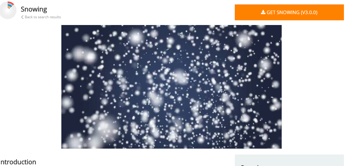 snowing Joomla Christmas Extension