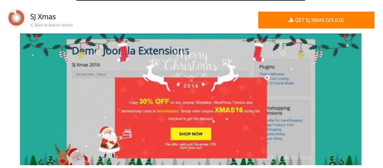 SJ Xmas- Joomla Christmas Template