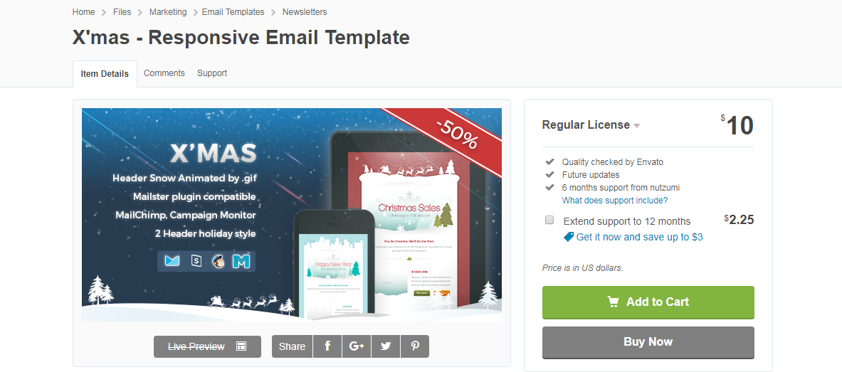 X'mas- Responsive Email Template