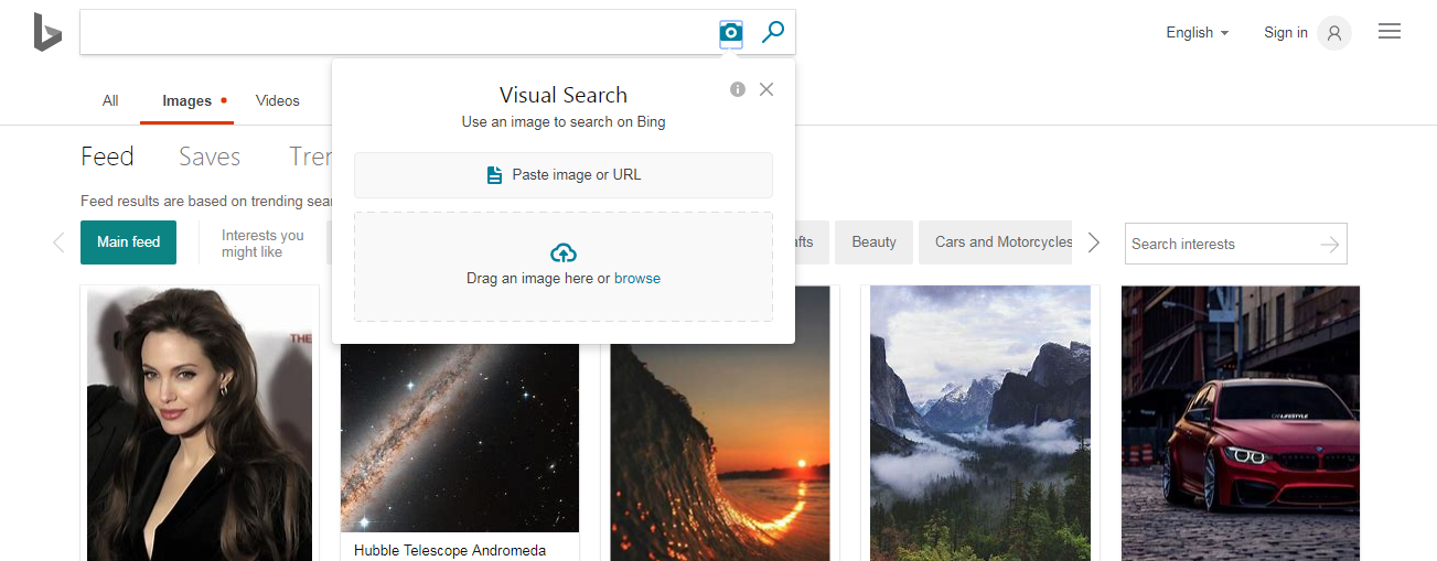 bing visual search